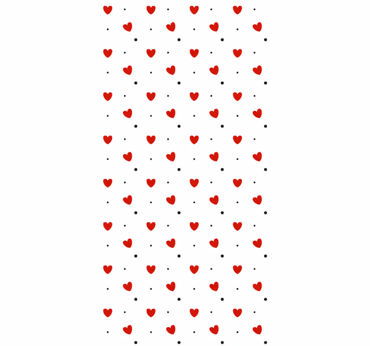 Papel tapiz moderno corazones y puntos - TenVinilo