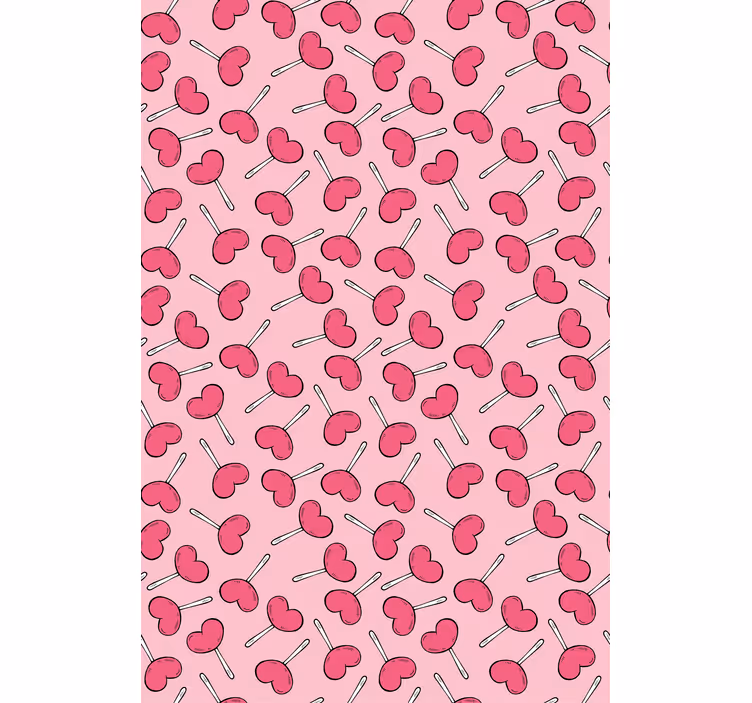 Papel tapiz moderno lollipops en forma de corazón - TenVinilo