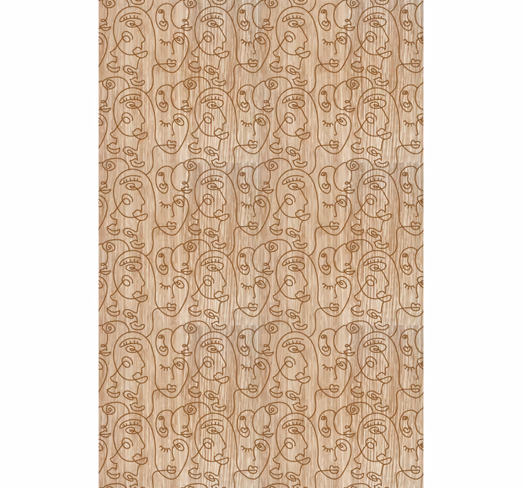 Papel tapiz moderno patrones de rostros abstractos - TenVinilo