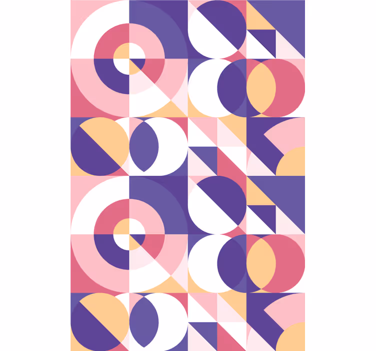Papel tapiz moderno patrón de círculos geométricos - TenVinilo