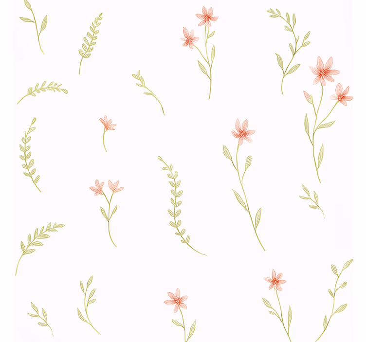 Papel tapiz infantil flores de pradera pastel - TenVinilo