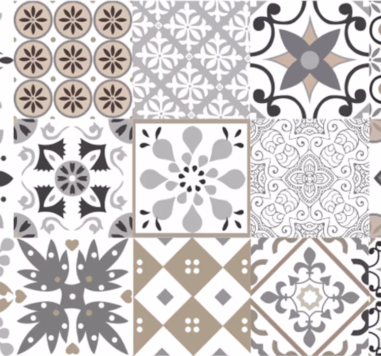 Papel tapiz cocina mosaico gris - TenVinilo