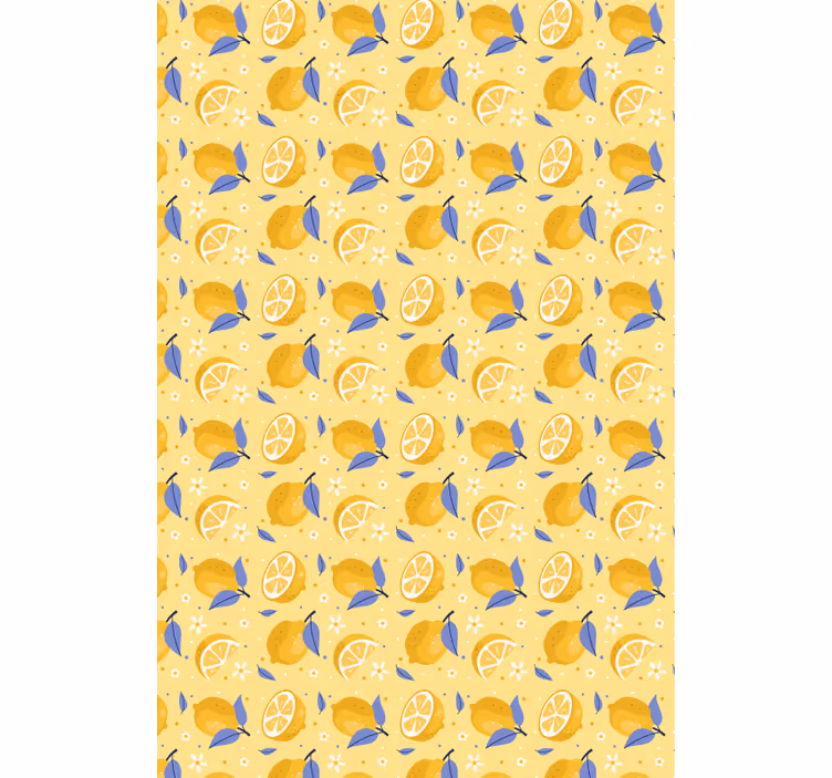 Papel tapiz cocina patrón de limones - TenVinilo