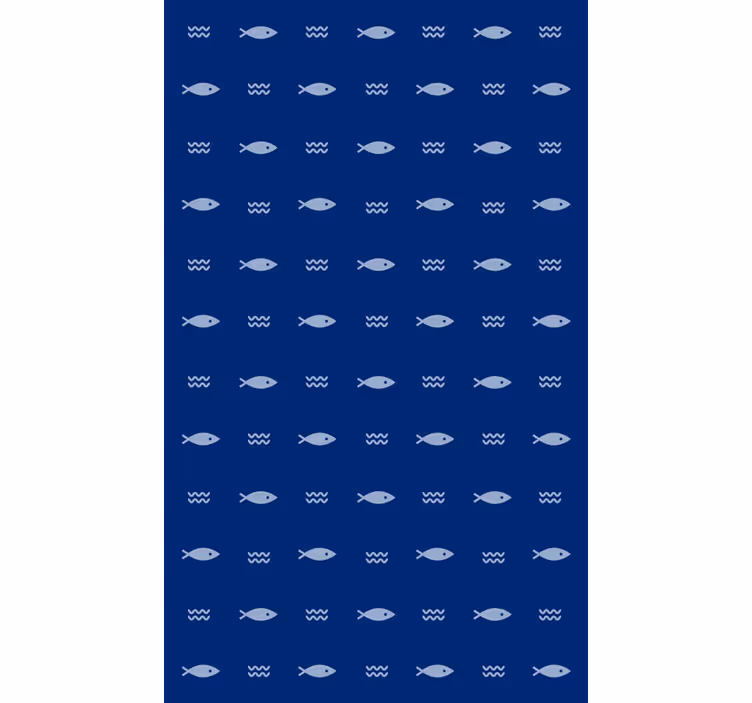 Papel tapiz baño alfombrilla de baño con peces - TenVinilo