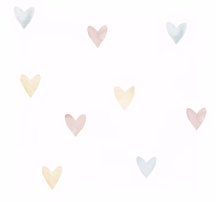 Papel tapiz recámara matrimonial corazones pastel acuarela - TenVinilo