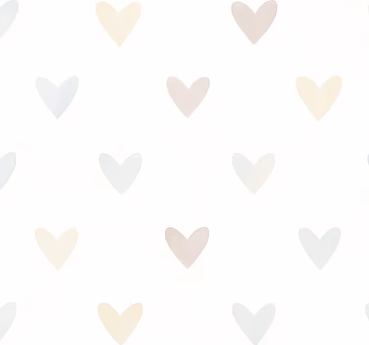 Papel tapiz recámara matrimonial corazones pastel acuarelados - TenVinilo