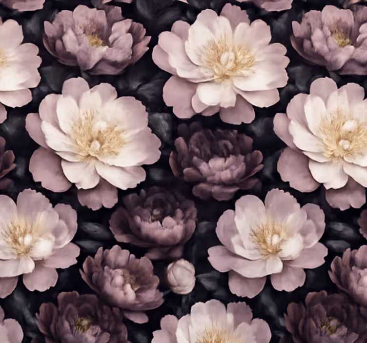 Papel tapiz para sala flores oscuras - TenVinilo