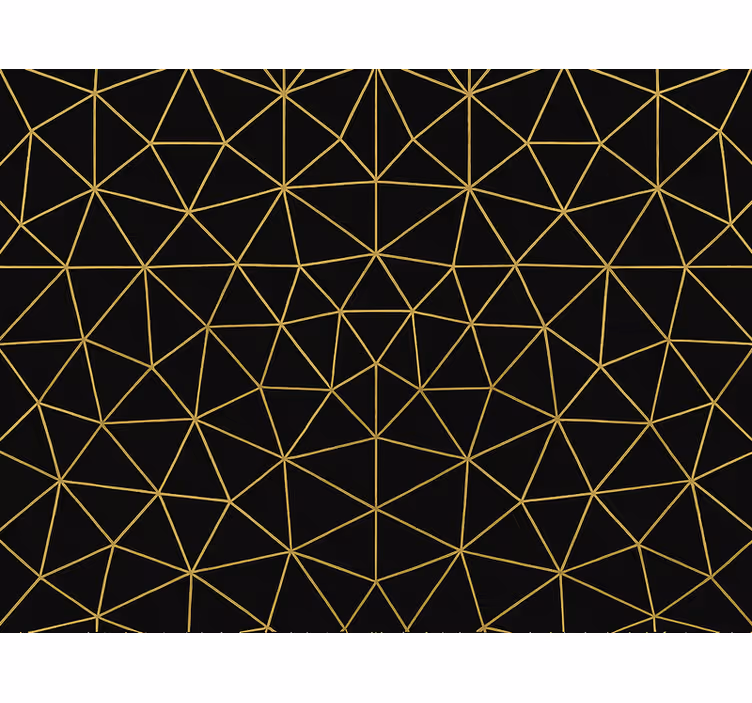 Papel tapiz triángulos red geométrico dorado nocturno - TenVinilo