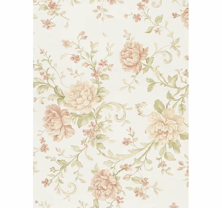 Papel tapiz recámara matrimonial diseño floral rosa - TenVinilo