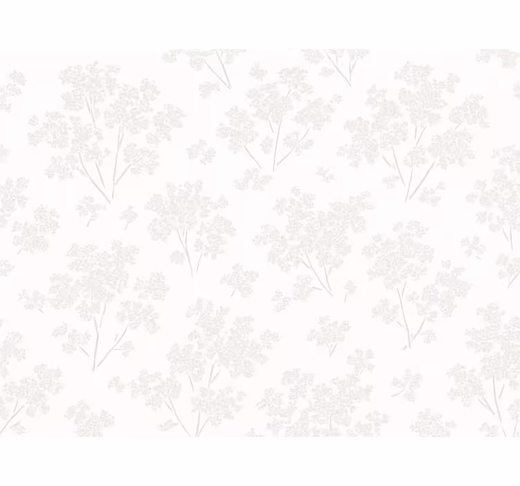 Papel tapiz recámara matrimonial flores blancas sencillas - TenVinilo