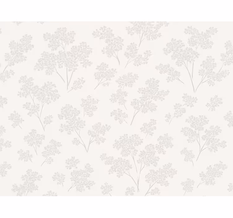 Papel tapiz recámara matrimonial flores blancas sencillas - TenVinilo
