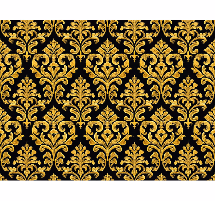 Papel tapiz recámara matrimonial motivo dorado sobre negro - TenVinilo