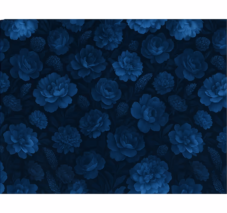 Papel tapiz recámara matrimonial motivo floral azul oscuro - TenVinilo