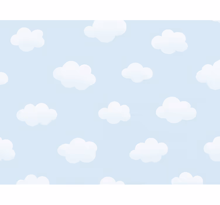 Papel tapiz infantil patrón de nubes simples - TenVinilo