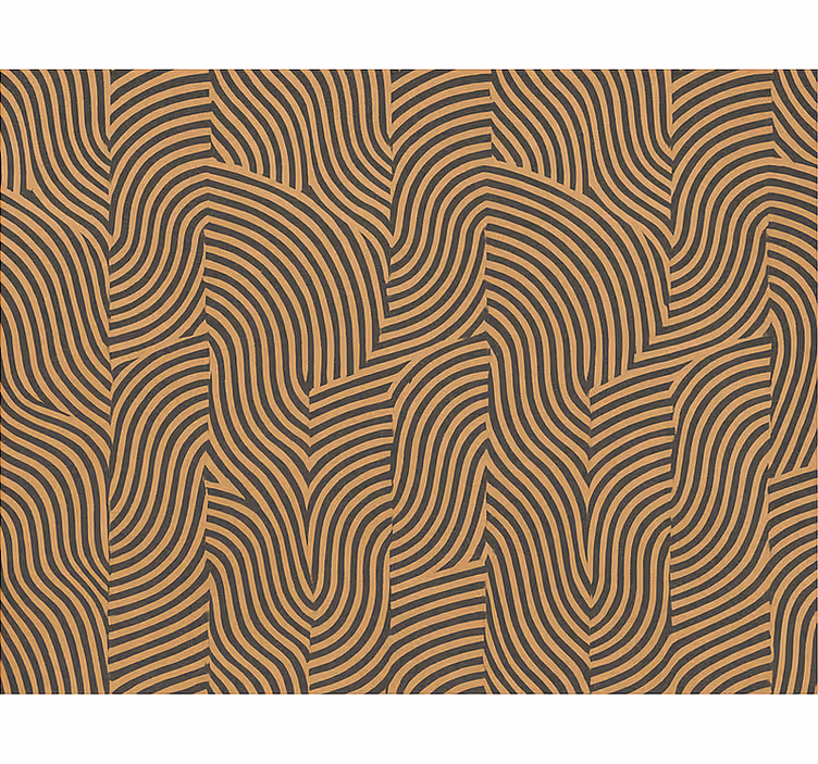 Papel tapiz para sala líneas modernas negros y naranjas - TenVinilo