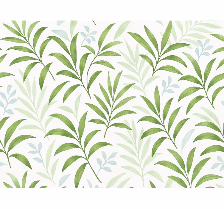 Papel tapiz para sala diseño simple de hojas verdes grandes - TenVinilo