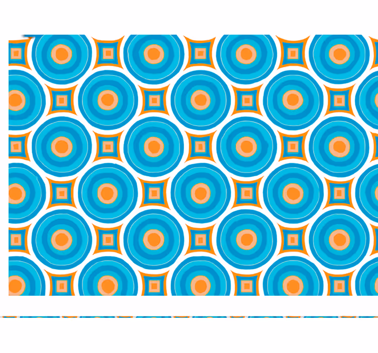 Papel tapiz para sala círculos abstractos azules repetitivos - TenVinilo
