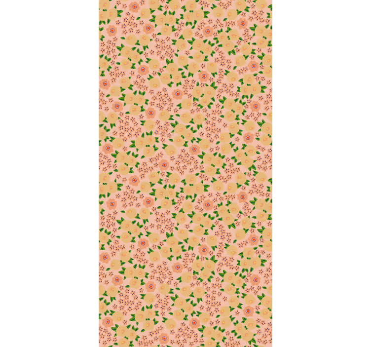 Papel tapiz floral patrón floral original en tonos durazno - TenVinilo