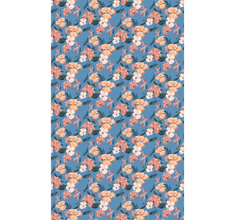 Papel tapiz floral 'flores de jeans' - TenVinilo