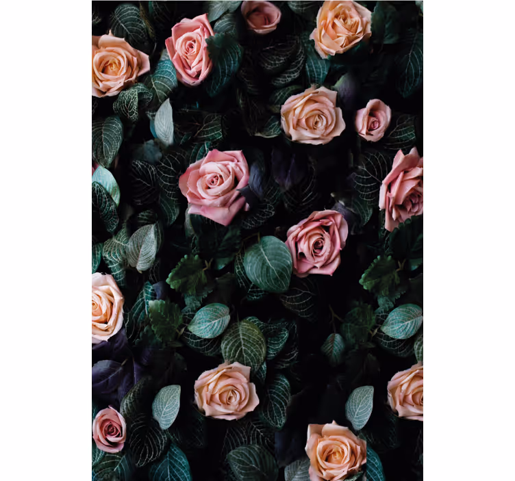 Papel tapiz floral rosas rojas - TenVinilo