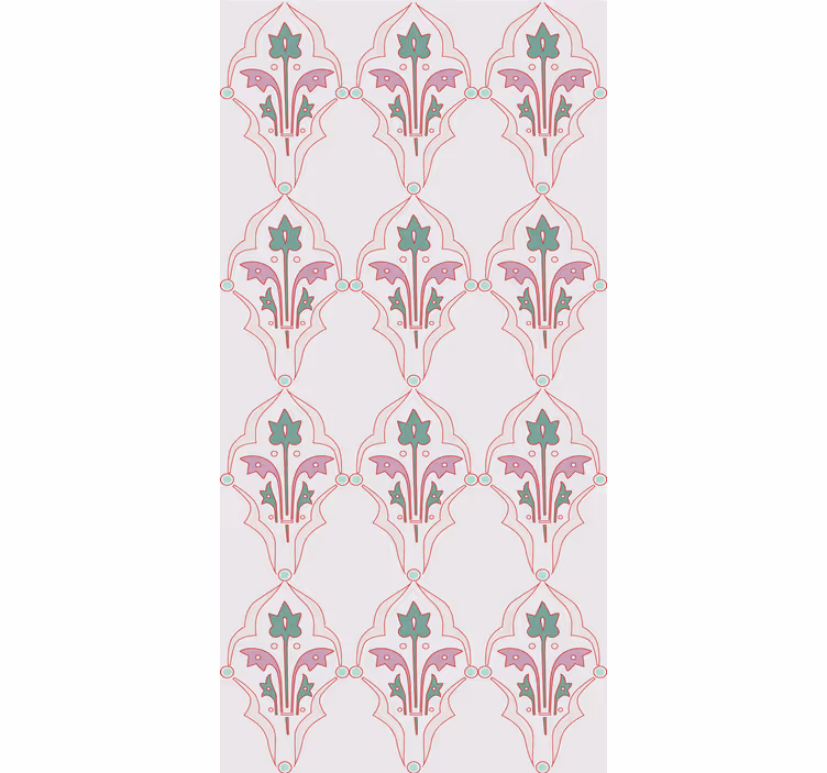 Papel tapiz floral diseño floral formalizado - TenVinilo