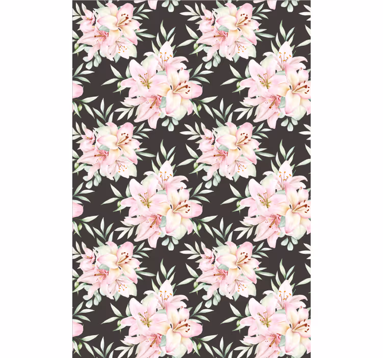 Papel tapiz floral lirios acuarelados - TenVinilo