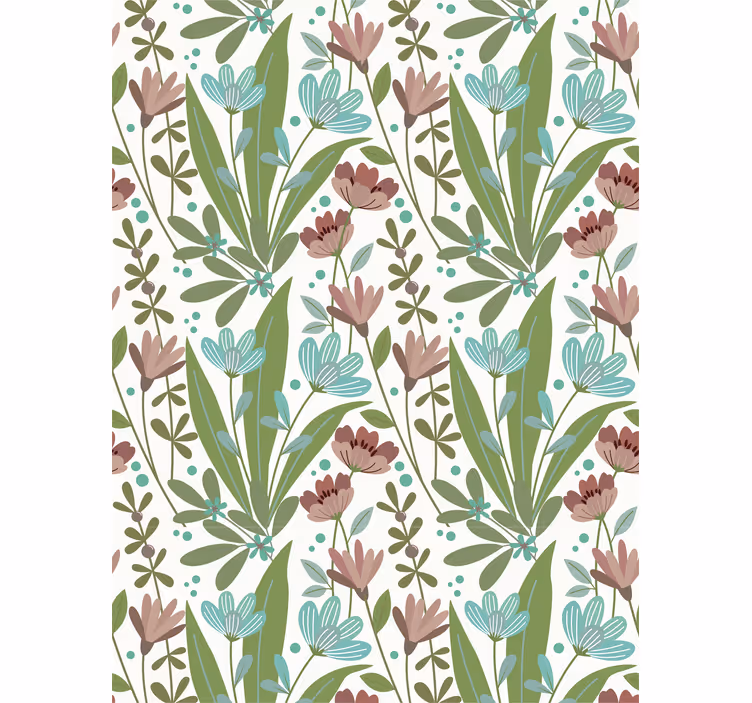 Papel tapiz floral estilo vintage acogedor - TenVinilo