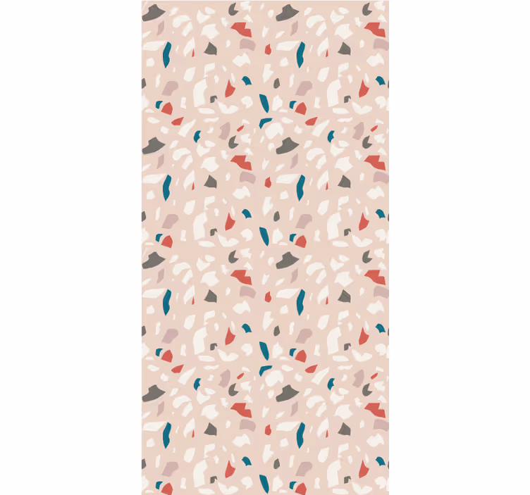 Papel tapiz recámara matrimonial efecto terrazzo - TenVinilo