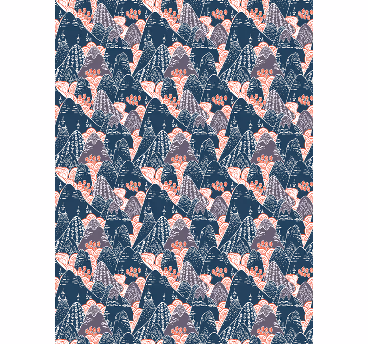 Papel tapiz recámara matrimonial diseño japonés multicolor - TenVinilo