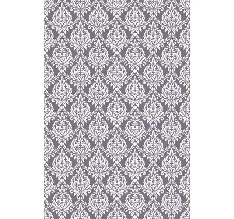 Papel tapiz recámara matrimonial en patrón damasco gris - TenVinilo