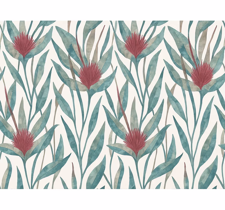Tapiz para pared patrón de flores rojas - TenVinilo