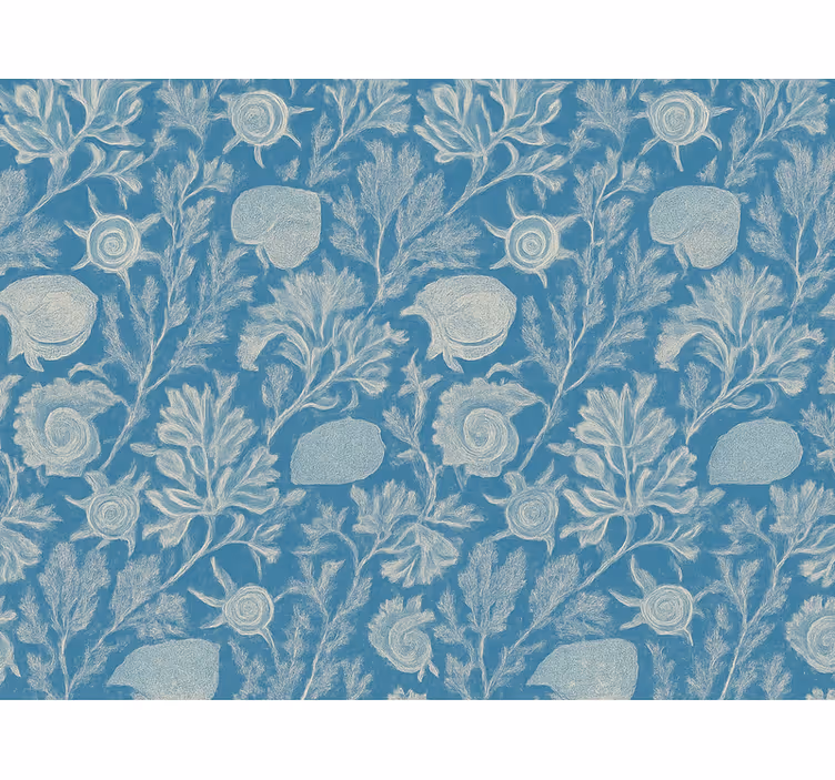 Papel tapiz diseño textil azul coral - TenVinilo