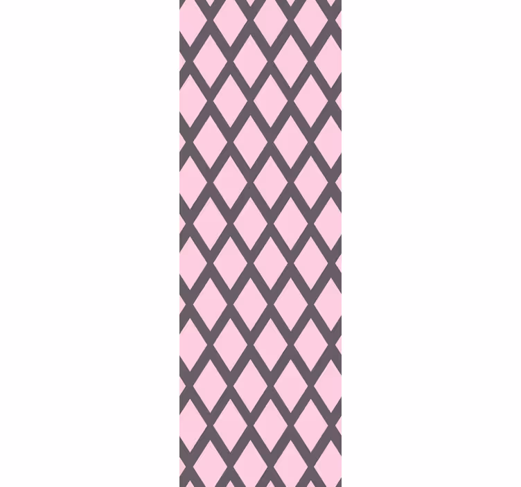 Papel tapiz para recámara diseño rombos rosa y gris - TenVinilo