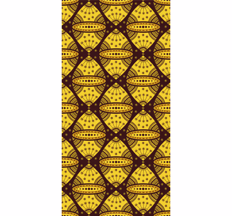 Papel tapiz para recámara arte abstracto africano amarillo - TenVinilo