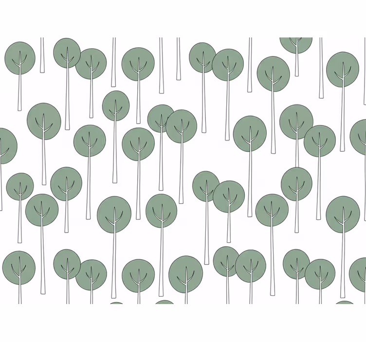 Papel tapiz flores diseño de árbol minimalista - TenVinilo