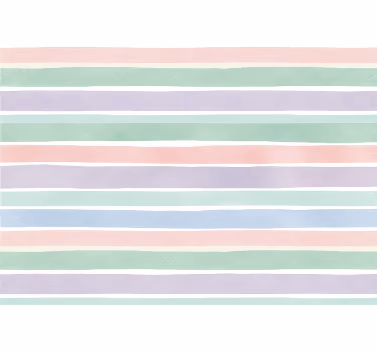 Papel tapiz infantil rayas en colores suaves - TenVinilo
