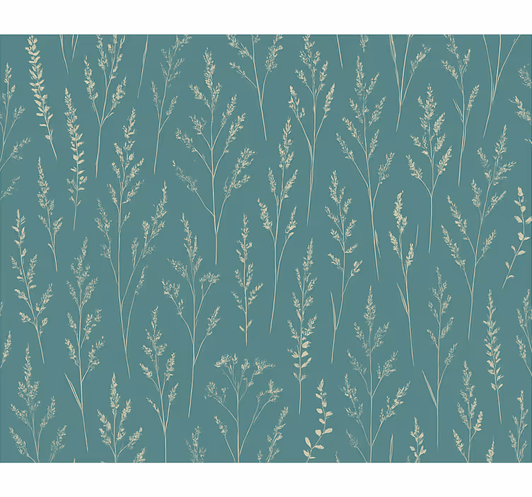 Papel tapiz flores pradera silvestre azul apagado - TenVinilo