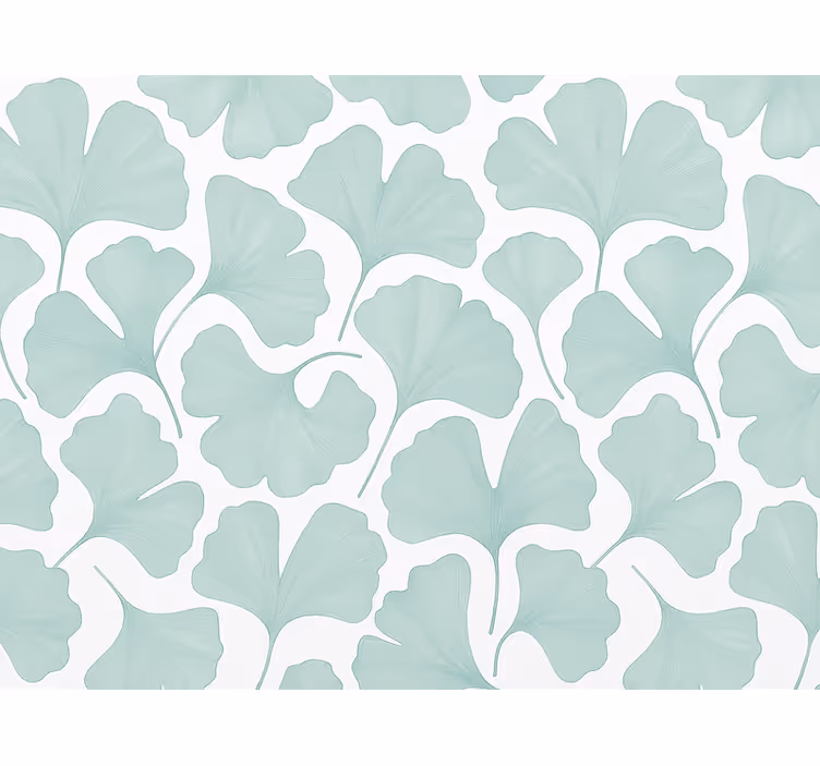 Papel tapiz hojas ginkgo en verde azulado apagado - TenVinilo