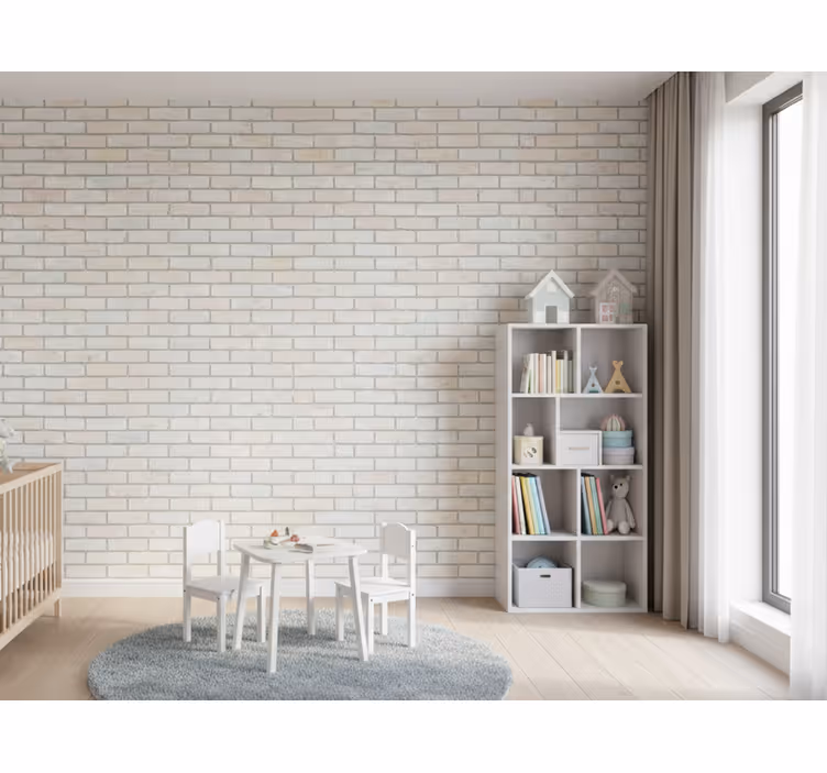 Papel tapiz piedra patrón de ladrillos claros - TenVinilo