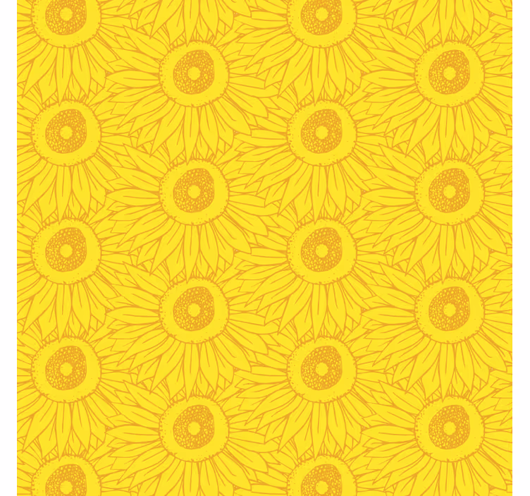 Papel tapiz amarillo tonos claros de girasol - TenVinilo