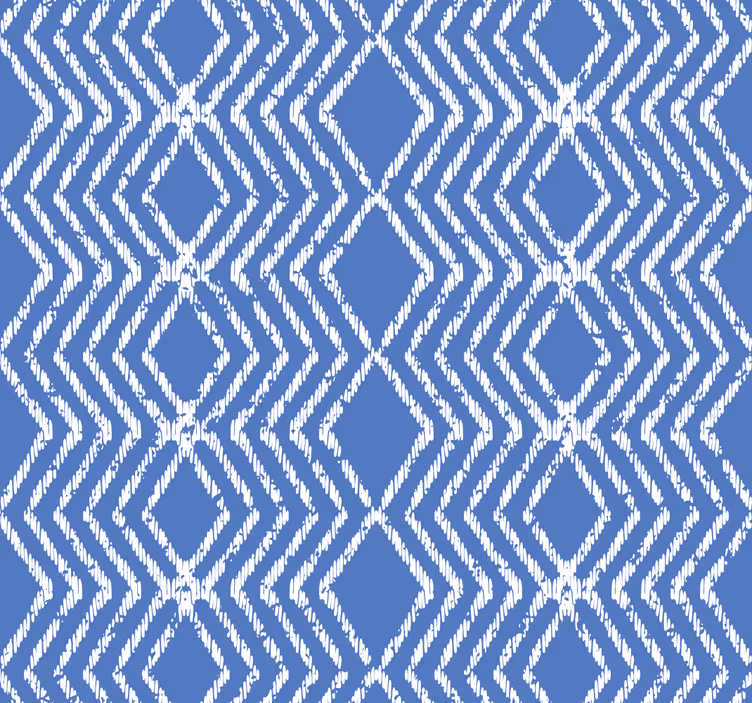 Papel tapiz azul patrón de zigzag - TenVinilo