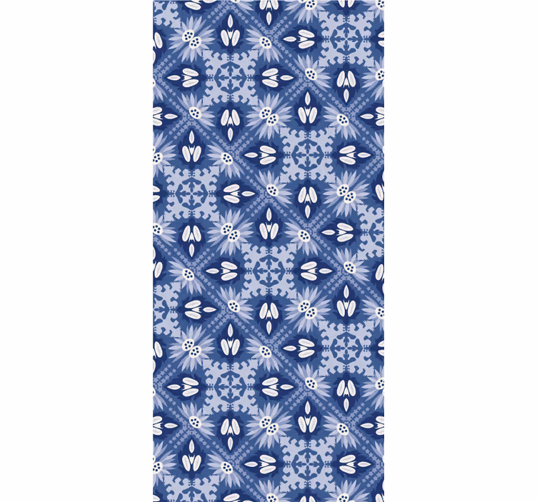 Papel tapiz azul ornamental - TenVinilo