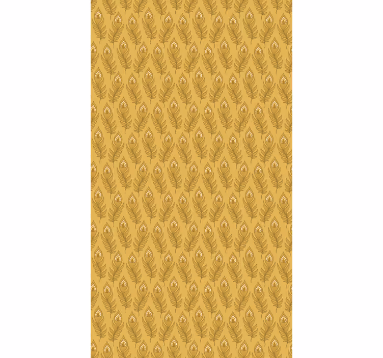 Papel tapiz beige pavo floral azul con dos flores doradas - TenVinilo