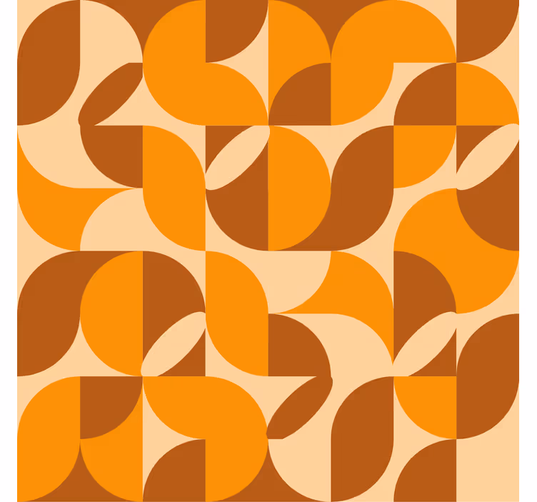 Papel tapiz naranja figuras retro naranjas - TenVinilo