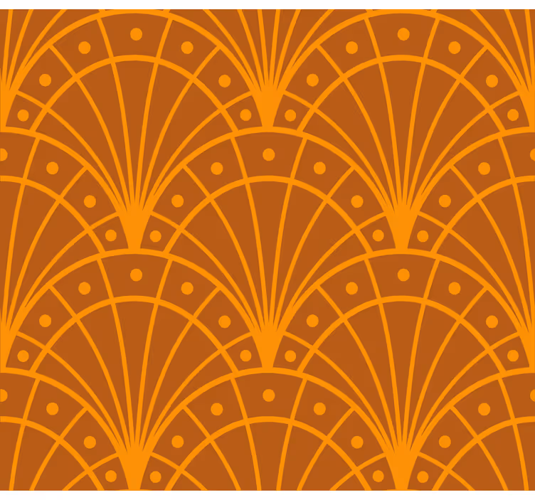 Papel tapiz naranja arte deco elegante - TenVinilo