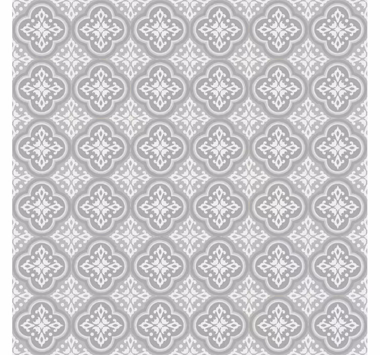 Papel tapiz gris baldosas hidráulicas grises - TenVinilo