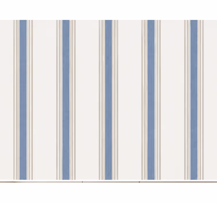 Papel tapiz cocina rayas azules y beige - TenVinilo