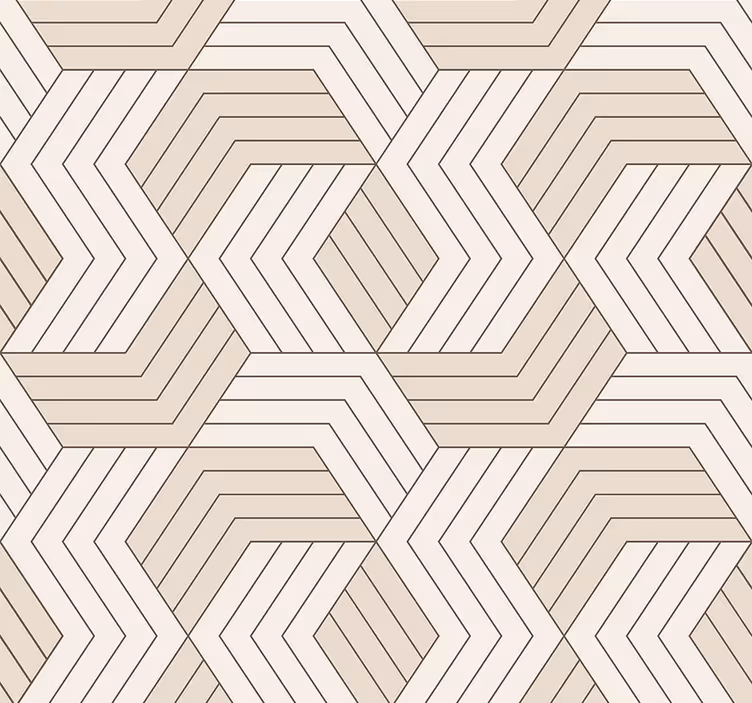 Papel pintado geométrico entrelazado beige - TenVinilo