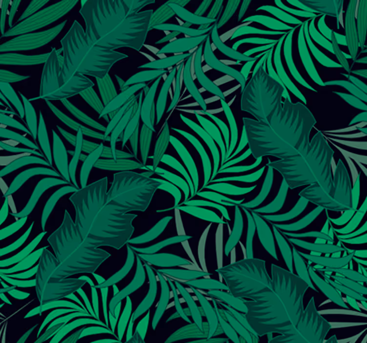 Papel pintado verde patrón selva - TenVinilo