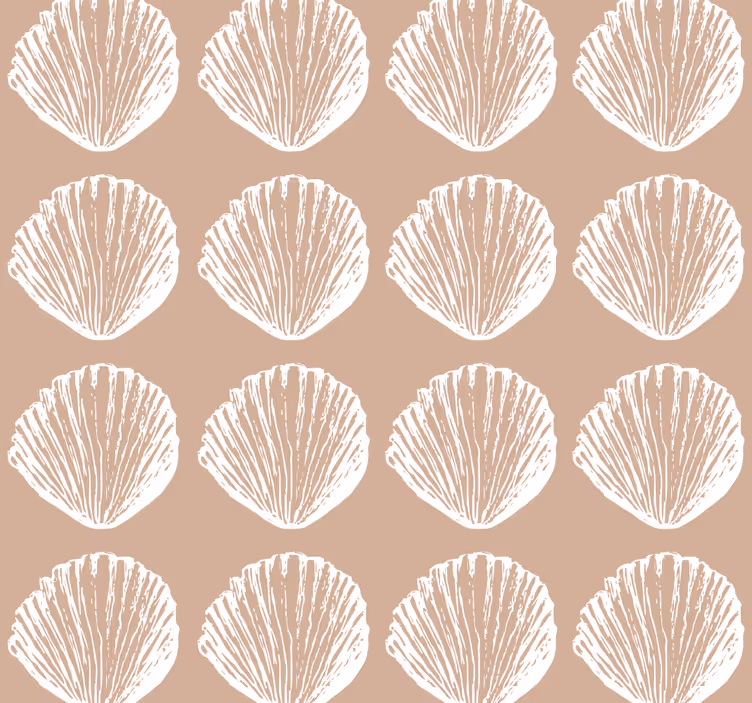 Papel pintado animales patrón conchas beige - TenVinilo